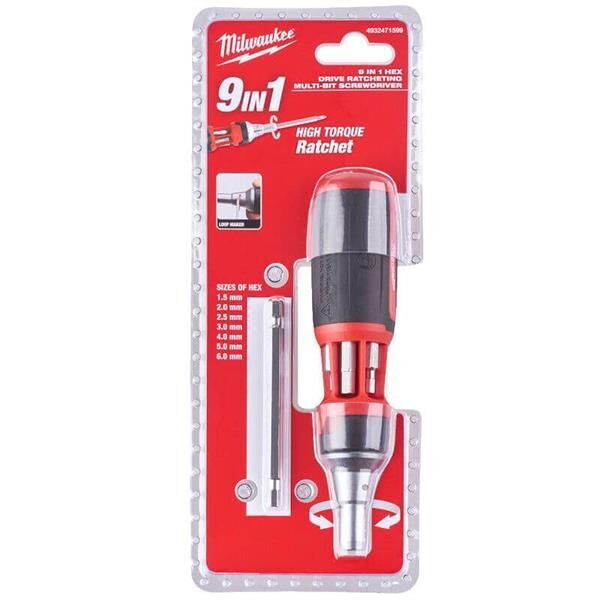 Milwaukee 9 İn 1 Multi-Bit Cırcırlı Tornavida Seti 4932471599