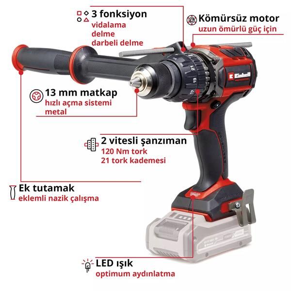 Einhell TP-CD 18/120 Lİ-İ BL Solo Darbeli Vidalama 4514310