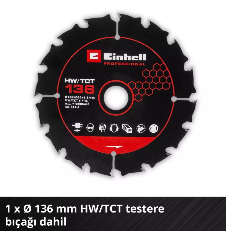 Einhell TP-CS 18/136-C Lİ Solu Mini Daire Testere 4331240