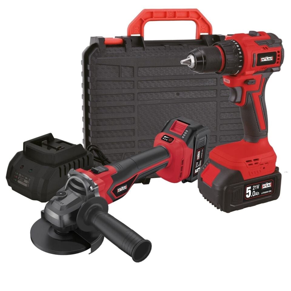 Attlas ATBL 21 2\'Lİ Kömürsüz Set Akülü Darbeli Matkap + Taşlama A0104099