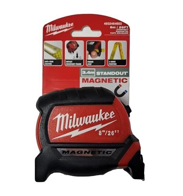 Milwaukee Manyetik Şerit Metre 8 M 4932464603