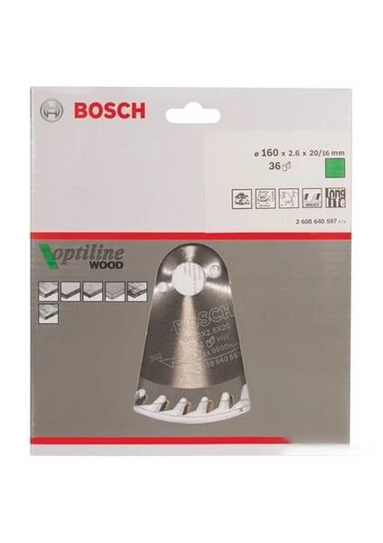 Bosch Daire Testere Bıçağı Optiline Wood 160*2.6*20/16 MM 36 Diş 65180280