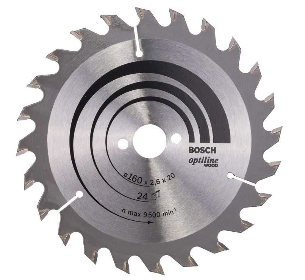 Bosch Daire Testere Bıçağı Optiline Wood 160*2.6*20/16 MM 24 Diş 65180278
