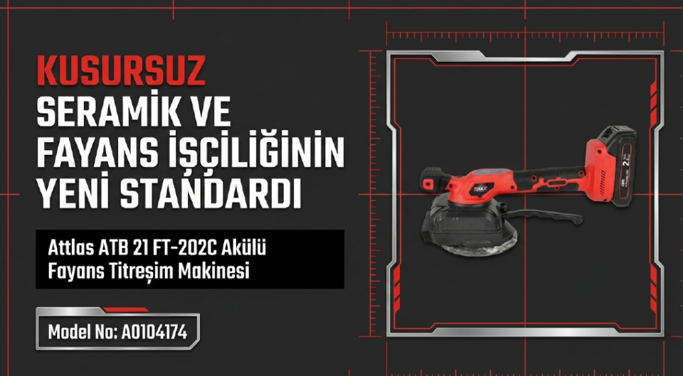 Attlas Atb 21 Ft-202C Akülü Fayans Titreşim Makinası A0104174