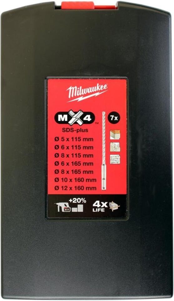 Milwaukee Sds Plus Matkap Ucu 4 Elmas 7 Parça 4932451464