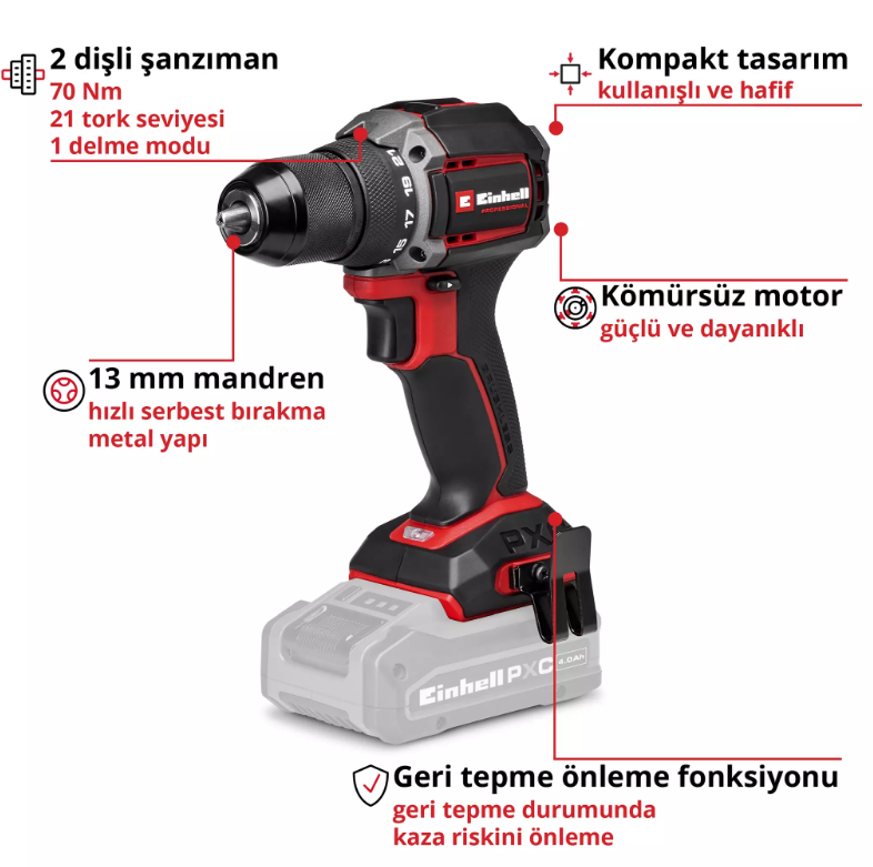 Einhell Tp-Cd 18/70-C Li Bl Solo Vidalama 4514335
