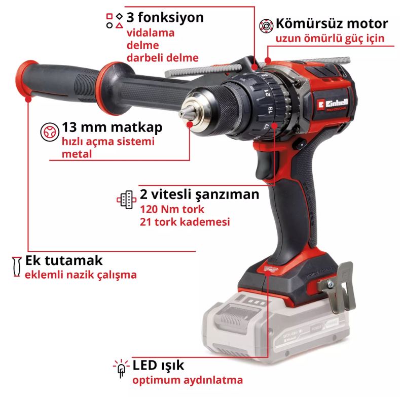 Einhell Tp-Cd 18/120 Lİ-İ BL +41 Solo Darbeli Vidalama 4514311