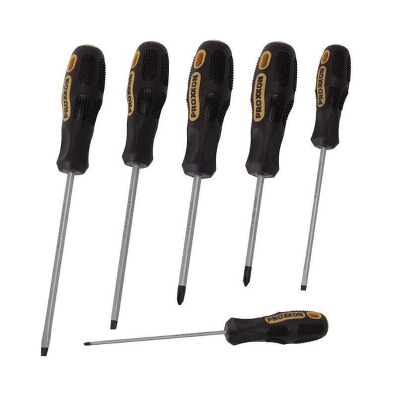 Proxxon 22604 Tornavida Seti Düz + Yıldız Uçlu 6 Parça