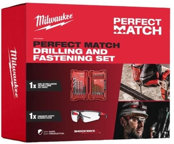 Milwaukee Perfect Match Shockwave Set Gözlük Hediyeli 4932492657