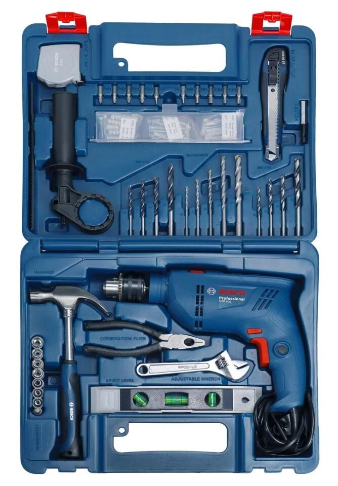 Bosch GSB 600 Darbeli Matkap Set 600W + 100 Parça Aksesuar Seti