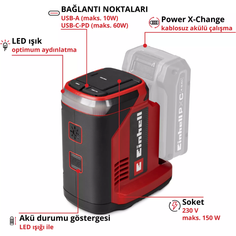 Einhell Tc-Es 18/150/1 Lİ-Solo Güç Ünitesi 1091320