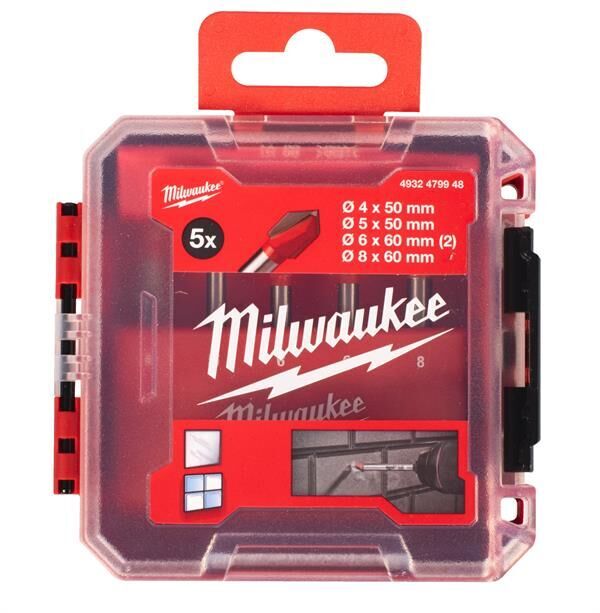 Milwaukee Cam Seramik Delme Matkap Ucu Seti 5 Parça T4932479948