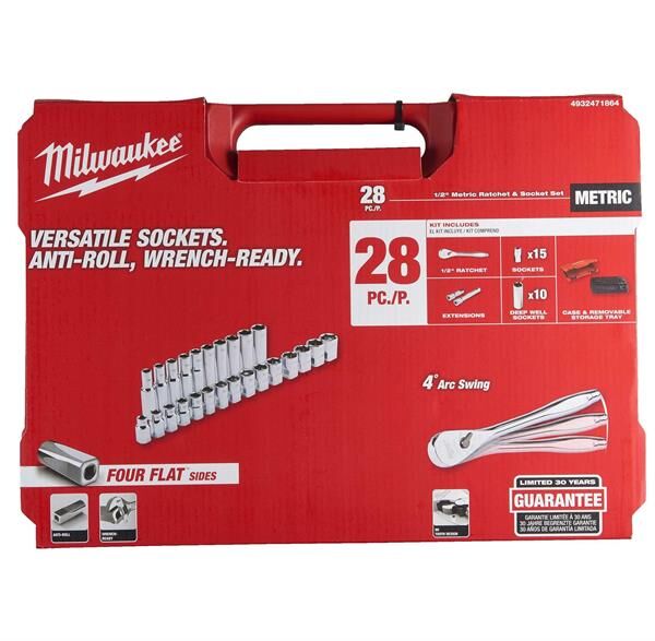 Milwaukee Cırcırlı Lokma Seti 1/2 28 Parça 4932471864