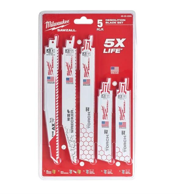 Milwaukee Kılıç Testere Yıkım Bıçak Seti 5 Parça 49222205