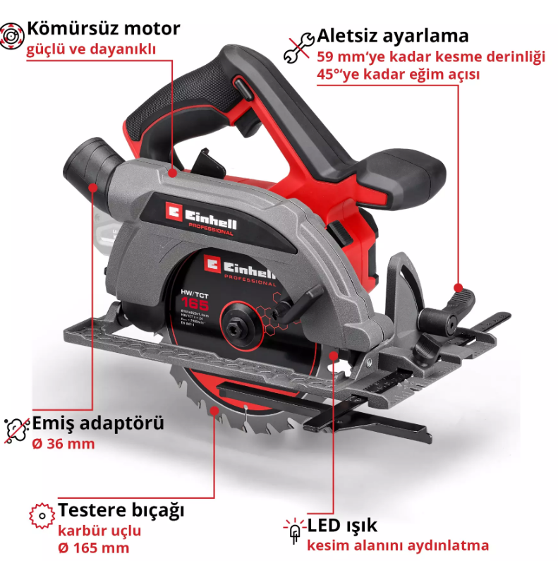 Einhell TP-CSD 18/1651 Lİ BL+2 M Solo Daire Testere 4331227
