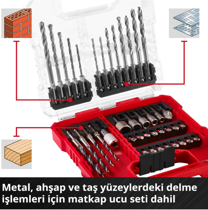 Einhell Matkap+Uç Set 40 Parça 109054