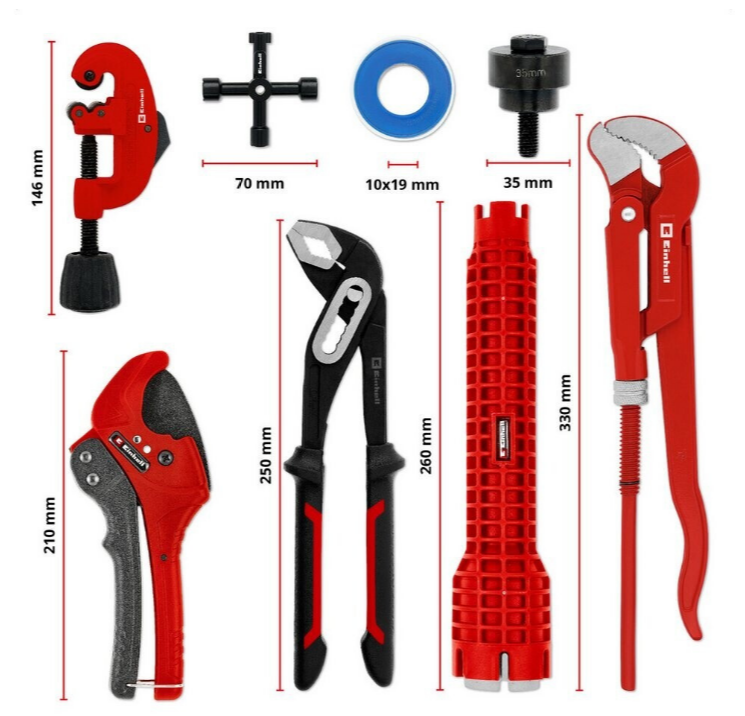 Einhell Tesisatçı Seti 8 Parça 370527
