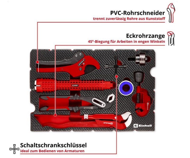 Einhell Tesisatçı Seti 8 Parça 370527