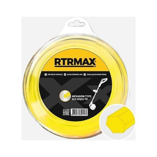 Rtrmax Çim Biçme tırpan Misinası sarı altıköşe 4.0mm 32 Mt RTY439
