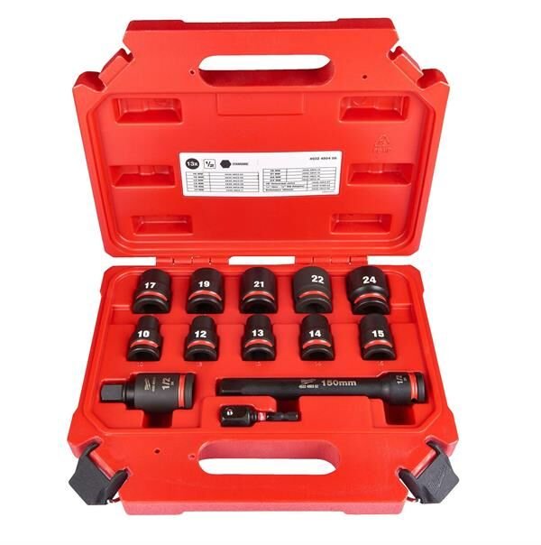 Milwaukee Endüstriyel Lokma Set Darbeli 1/2 13 Parça 4932480456