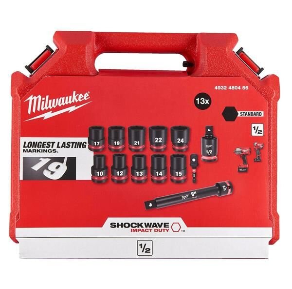 Milwaukee Endüstriyel Lokma Set Darbeli 1/2 13 Parça 4932480456