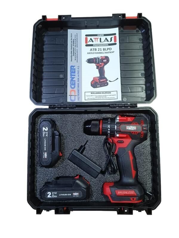 Attlas ATB 21 BLPD-202C 21V 2x2.0 Ah Çift Akülü Kömürsüz Darbeli Matkap