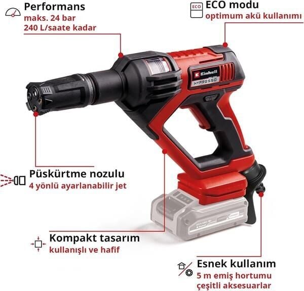 Einhell Hypresso 18/24-1 Akülü Yüksek Basınçlı Yıkama Makinesi 4140135