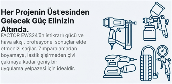 Factor Hava Komprasörü 24 LT Sessiz EWS24