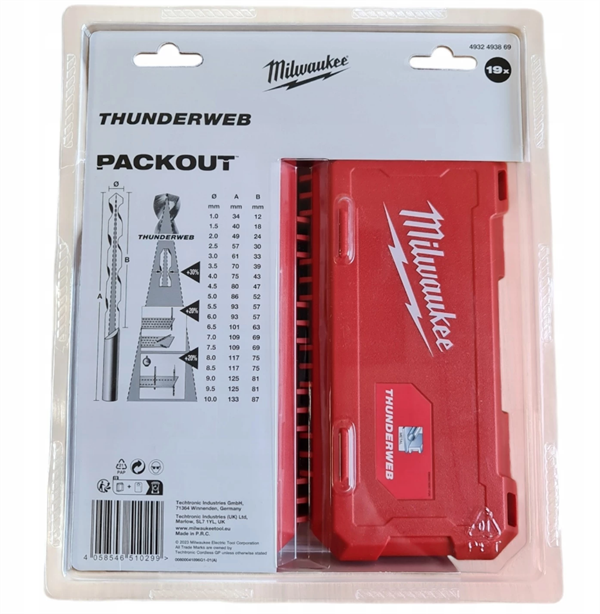Milwaukee Metal Matkap Ucu Set 19 Parça (1-10) Thunderweb Seri 4932493869