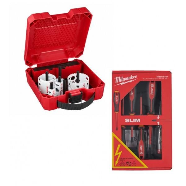 Milwaukee Hole Dozer Elektrikçi Panç ve VDE Tornavida Seti - 15 Parça 4932493568