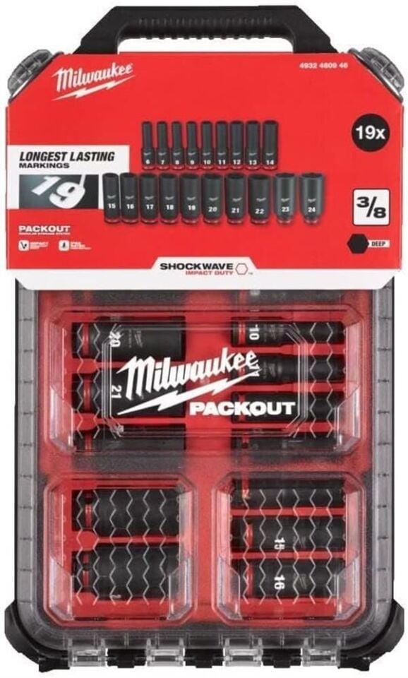 Milwaukee Packout Derin Darbeli Lokma Seti 19 Parça 4932480946