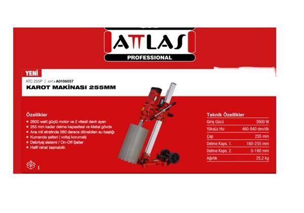 Atlas ATC 255P Karot Makinası A0106017