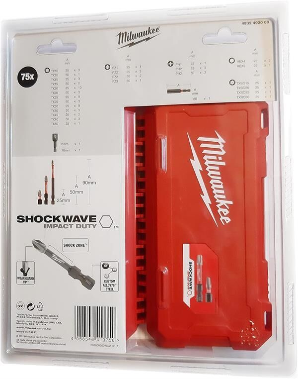 Milwaukee Shockwave Bits Uç Seti 75 Parça 4932492008