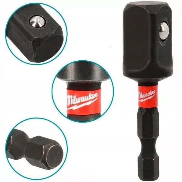 Milwaukee Bits Uç Adaptörü 1/4\'\' Hex  1/2\'\' Lokma İçin 4932478803