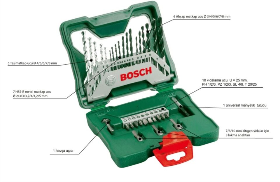 Bosch  X-Line Vidalama Ve Matkap Ucu Set 33 Parça 2607019325