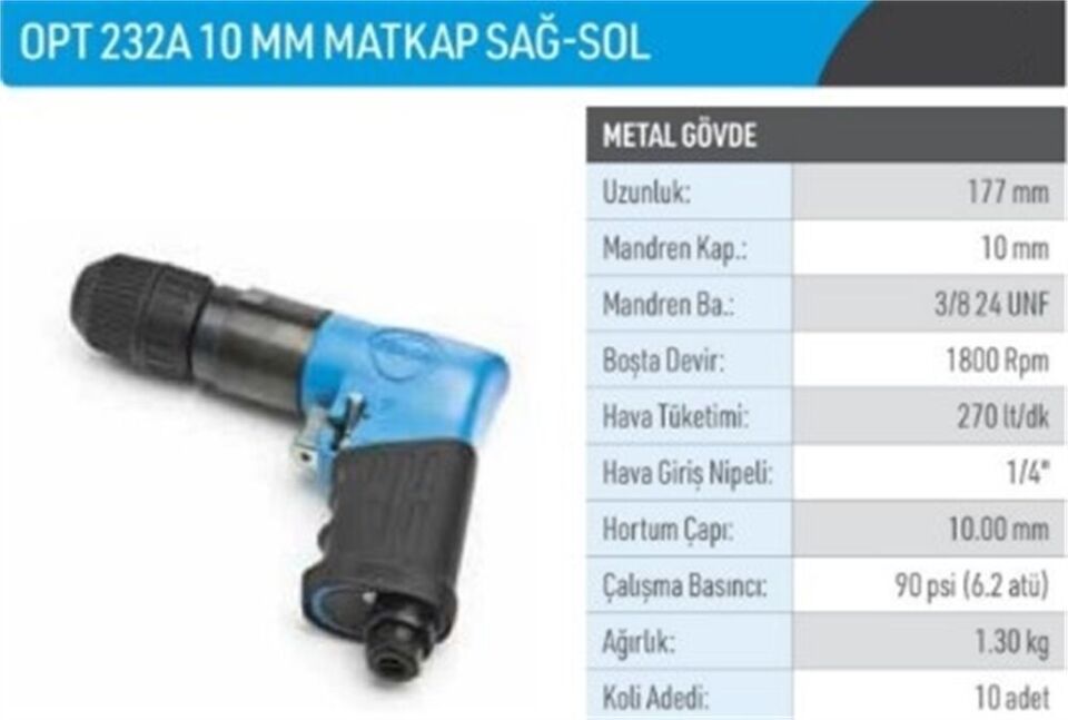 Osaka OPT 232A Havalı Matkap 10 Mm