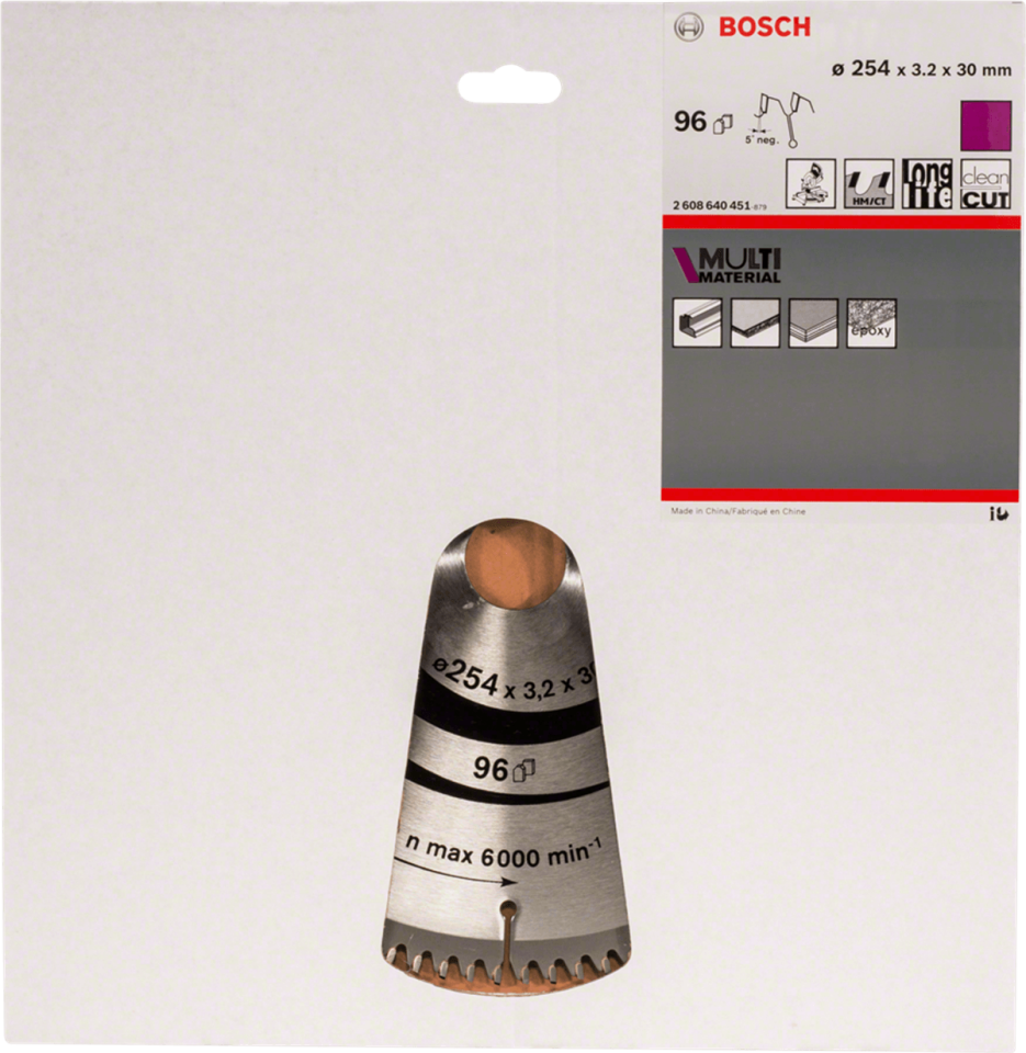 Bosch Multimaterial 254x30x3,2/2,5 Mm 96 Diş Daire Testere Bıçağı