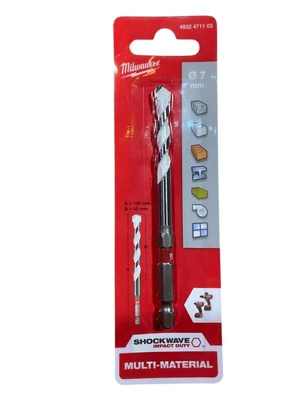 Milwaukee Hex Beton Matkap Ucu 7 x 45MM 4932471103
