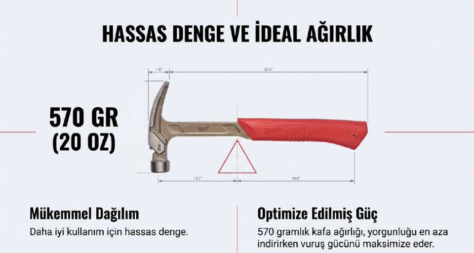 Milwaukee Kavisli Çekiç 570 GR 4932478654