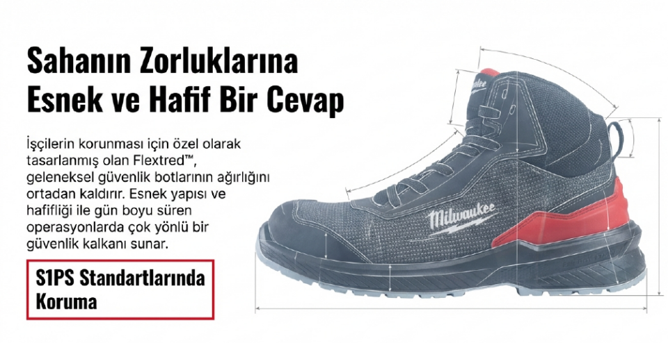 Milwaukee Flextred Ayakkabı S1PS 1M110133 Esd 4932493710
