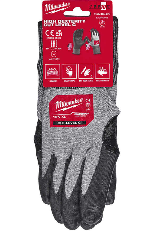 Milwaukee HI-Dex 3.Derece Kesik Korumalı Eldiven 10/XL 4932480499