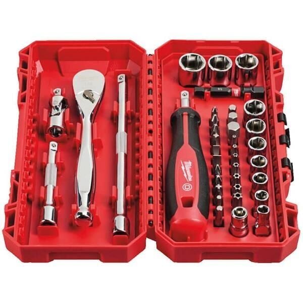 Milwaukee 1/4 Cırcır Ve Tornavida Kollu Lokma Set 38 Parça 4932498381