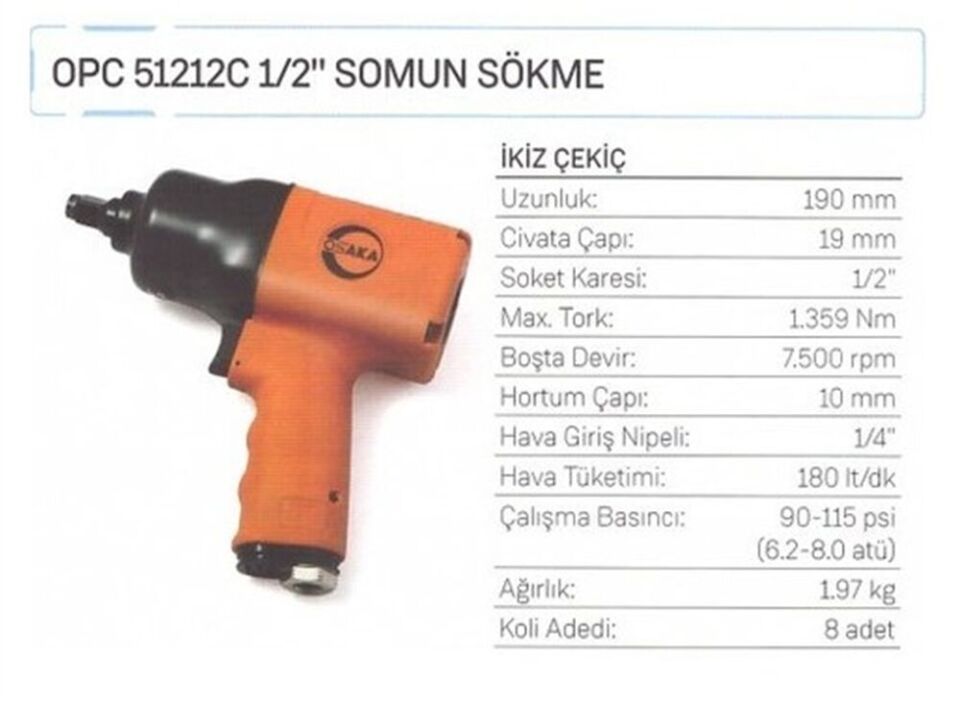 Osaka Opc 51212C 1/2\'\' Somun Sökme