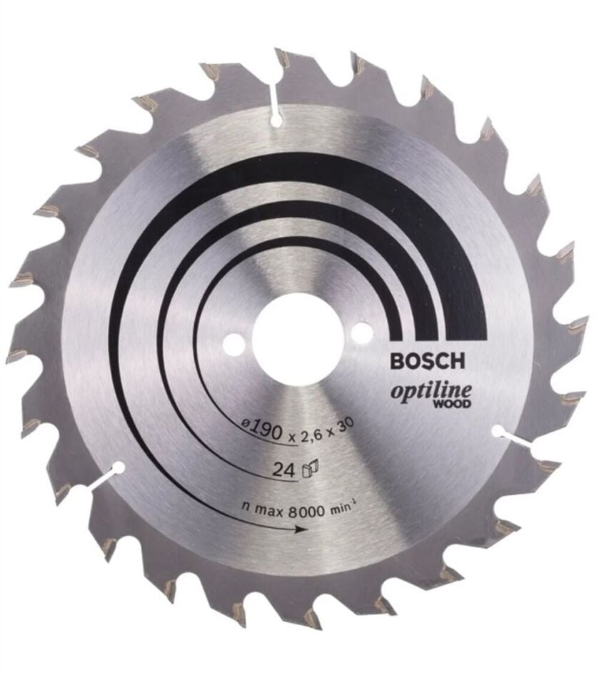 Bosch Optiline Serisi Ahşap İçin Daire Testere Bıçağı 190x30 Mm 24 Diş 2608640615879