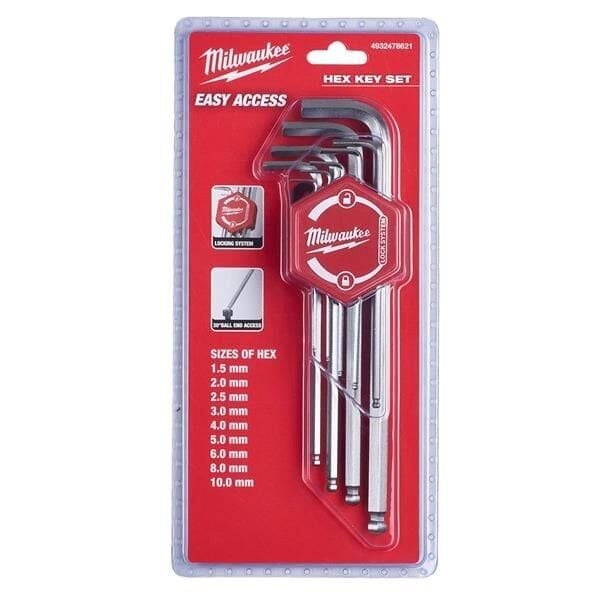 Milwaukee Allen Anahtar Set 1.5 – 10 MM 9 Parça 4932478621