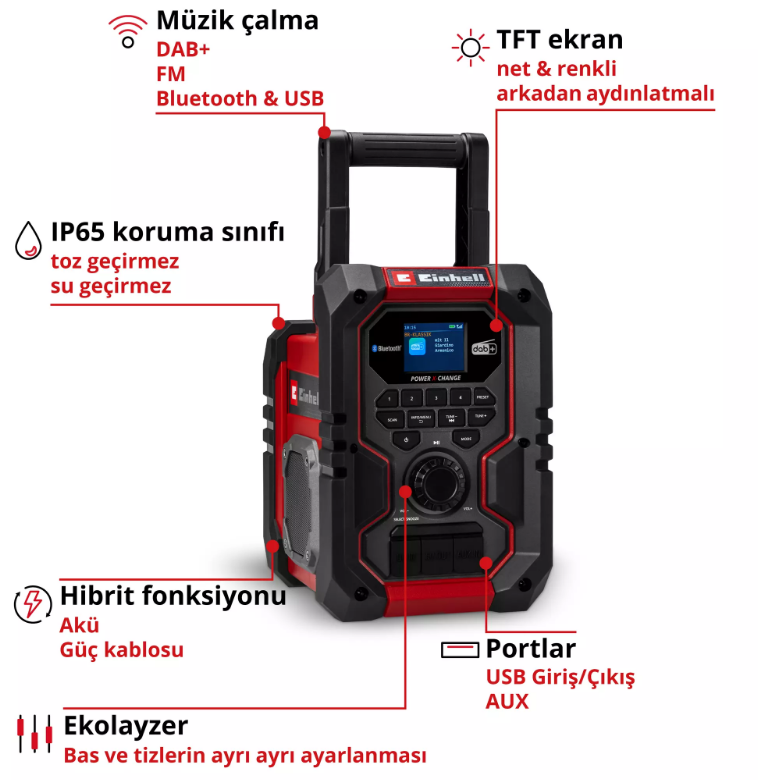 Einhell Te-Cr 18 Lİ Dab+FM/BT Solo Radyo 3407995