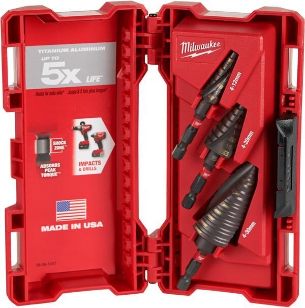 48899266 Milwaukee SHOCKWAVE Kademeli Matkap Uç Seti 3 Parça 48899266