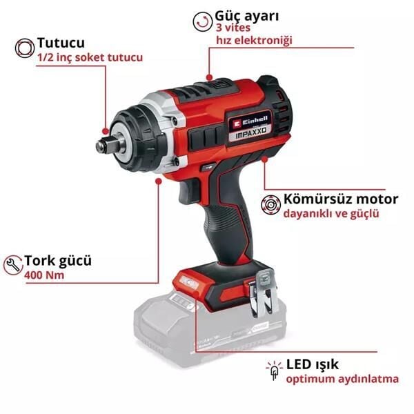 Einhell IMPAXXO 18/450 Solo Darbeli Somun Sıkma 4510070