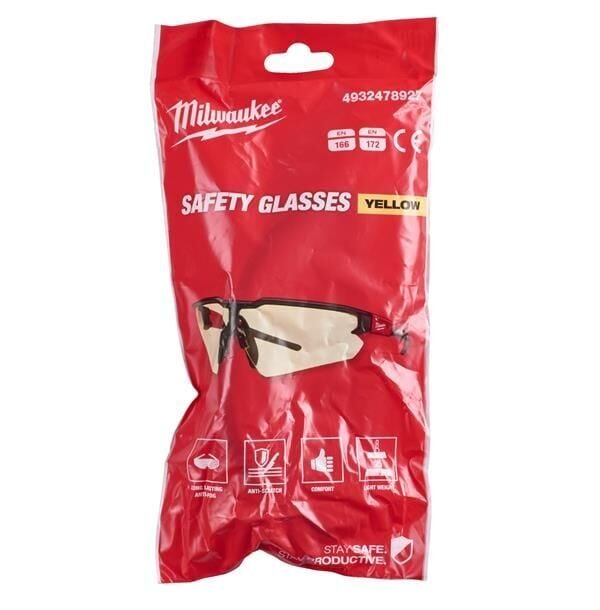 Milwaukee Geliştirilmiş Koruyucu Gözlük Sarı Cam 4932478927