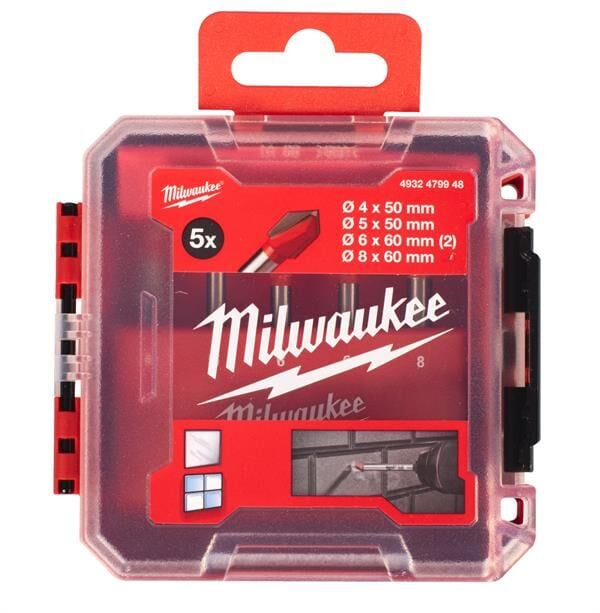 Milwaukee Cam Seramik Delme Matkap Ucu Seti 5 Parça T4932479948